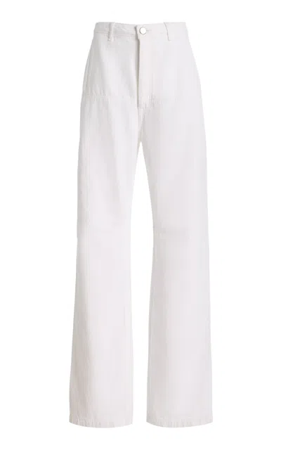 Brandon Maxwell The Stevie  Cargo-detailed Denim Wide-leg Jeans In White
