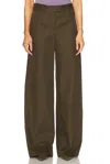 Brandon Maxwell The Tenley Cotton Gabardine Wide-leg Pants In Olive