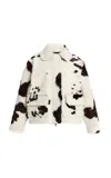 Brandon Maxwell The Thayer  Cow Print Leather Jacket In Animal Print