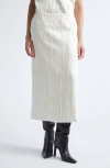 Brandon Maxwell The Tierney Satin Midi Skirt In White
