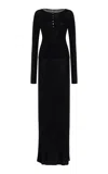 Brandon Maxwell The Tilda Silk-cashmere Jersey Henley Dress In Black