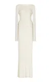 Brandon Maxwell The Tilda Silk-cashmere Jersey Henley Dress In Ivory