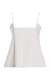 Brandon Maxwell The Tilden  Square Neck Wool-blend Tank Top In White
