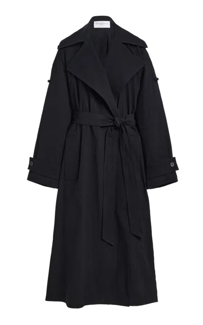 Brandon Maxwell The Tillman Linen-blend Trench Coat In Black