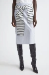 Brandon Maxwell The Townes Layered Pencil Skirt In Blue