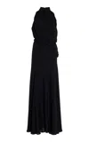 Brandon Maxwell The Valerie Draped Maxi Dress In Black