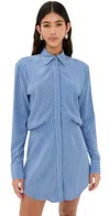 Brandon Maxwell The Vera Shirtdress Blue Stripe In Blue Stripe