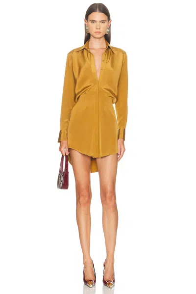 Brandon Maxwell The Vera Shirtdress In Gold