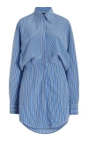 Brandon Maxwell The Vera Silk Shirt Midi Dress In Blue