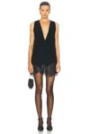 Brandon Maxwell Womens  Vienna V-neck Crepe Mini Dress In Black