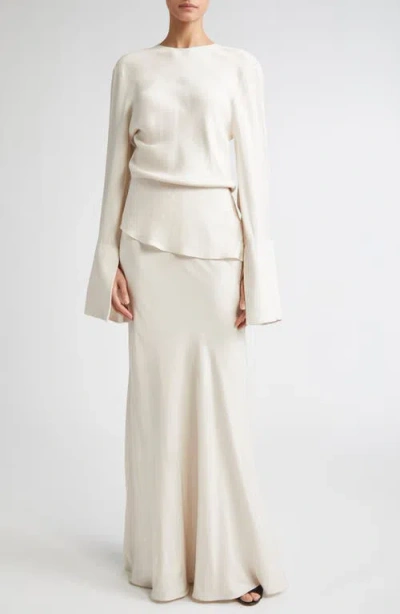 BRANDON MAXWELL BRANDON MAXWELL THE VIOLET LONG SLEEVE TWILL GOWN