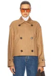 Brandon Maxwell The Vivienne Cropped Cotton Gabardine Trench Coat In Tan