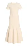 Brandon Maxwell The Willa Knit Trumpet Midi Dress In Ivory