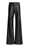 Brandon Maxwell The Winifred Low Rise Leather Pants In Black