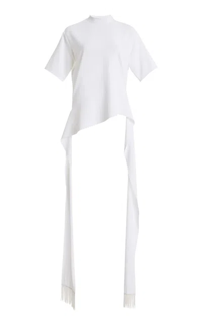 Brandon Maxwell The Winnie Tie-detailed Jersey T-shirt In White