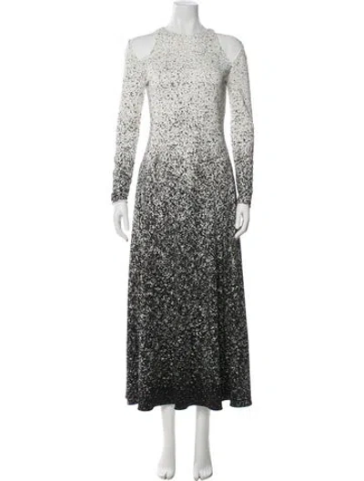 Pre-owned Brandon Maxwell Tie-dye Print Long Dress In White