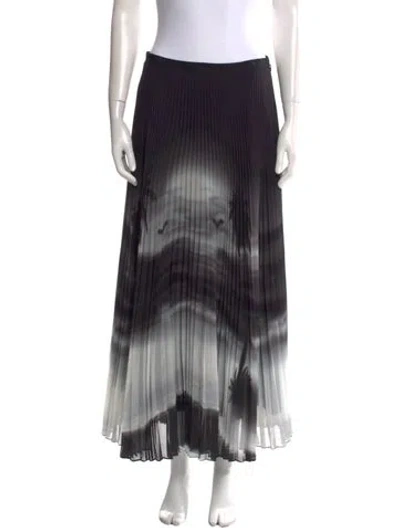 Pre-owned Brandon Maxwell Tie-dye Print Midi Length Skirt In Black