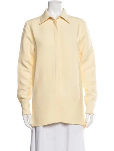 Pre-owned Brandon Maxwell Top In Yellow
