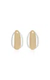Brandon Maxwell Translucent Metal Detail Hoop Earrings In Gold