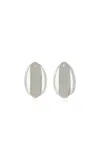 Brandon Maxwell Translucent Metal Detail Hoop Earrings In Silver