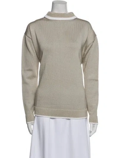 Pre-owned Brandon Maxwell Turtleneck Long Sleeve Sweatshirt In Neutral