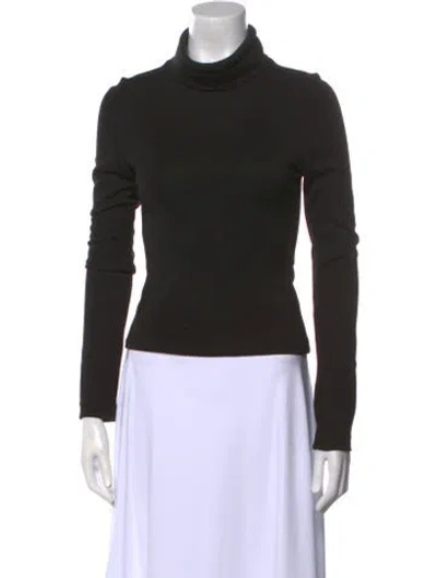 Pre-owned Brandon Maxwell Turtleneck Long Sleeve Top In Black