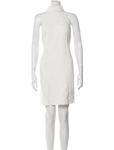Pre-owned Brandon Maxwell Turtleneck Mini Dress In Neutral