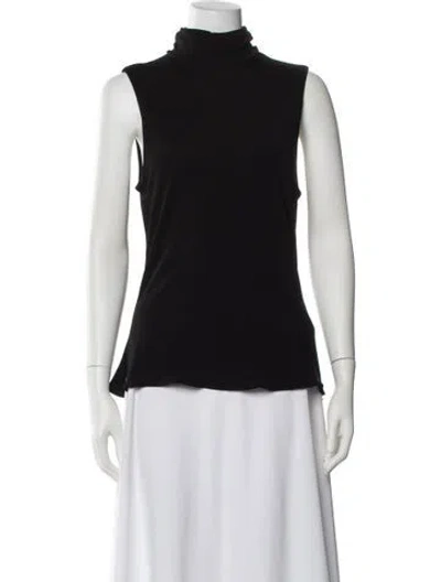 Pre-owned Brandon Maxwell Turtleneck Sleeveless Top In Black
