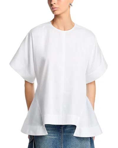Brandon Maxwell Tyler Cascade Hem Top In White