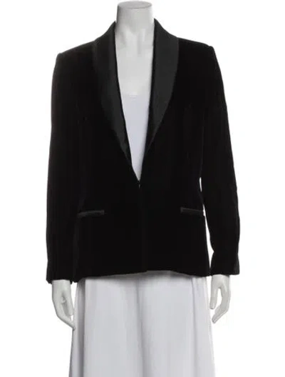 Pre-owned Brandon Maxwell Velour Blazer In Black
