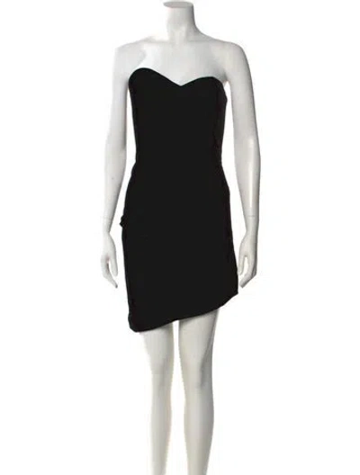 Pre-owned Brandon Maxwell Velvet Mini Dress In Black