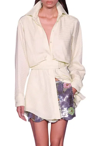 Brandon Maxwell Vera Shirtdress In Honeydew In Pink