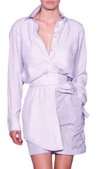 Brandon Maxwell Vera Shirtdress In Wisteria In Blue