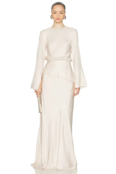 Brandon Maxwell The Violet Tiered Satin-twill Gown In White