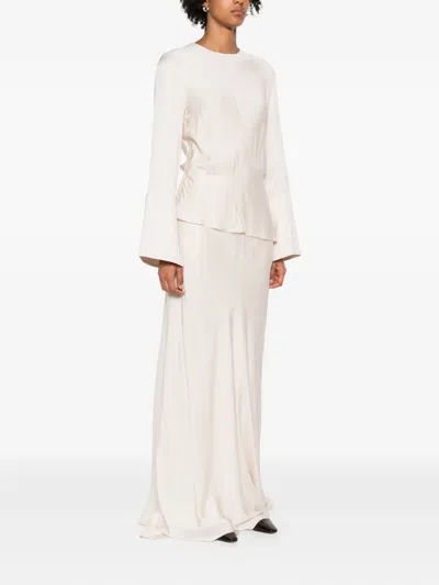 Brandon Maxwell Violet Wide-sleeve Maxi Dress In Yellow