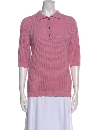 Pre-owned Brandon Maxwell Virgin Wool Crew Neck Sweater In Pink