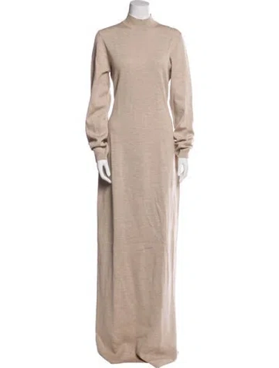 Pre-owned Brandon Maxwell Virgin Wool Long Dress In Neutral