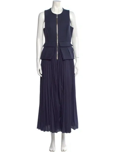 Pre-owned Brandon Maxwell Virgin Wool Long Dress W/ Tags In Blue