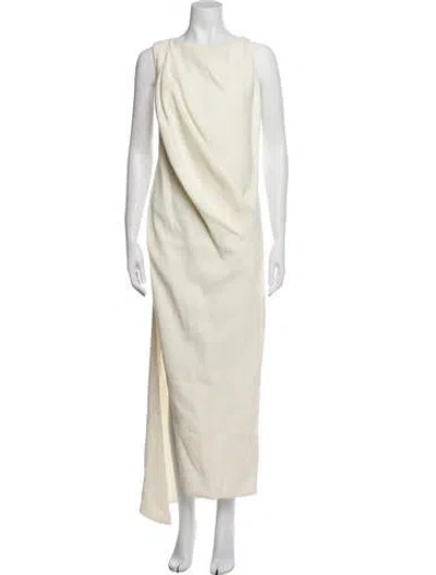 Pre-owned Brandon Maxwell Virgin Wool Long Dress In White