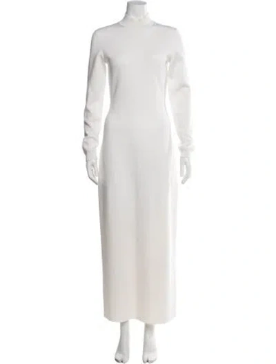 Pre-owned Brandon Maxwell Virgin Wool Long Dress In White
