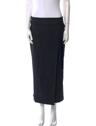 Pre-owned Brandon Maxwell Virgin Wool Midi Length Skirt In Black