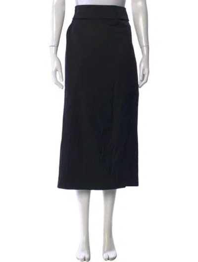 Pre-owned Brandon Maxwell Virgin Wool Midi Length Skirt In Black