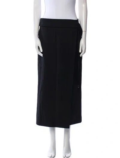 Pre-owned Brandon Maxwell Virgin Wool Midi Length Skirt W/ Tags In Black