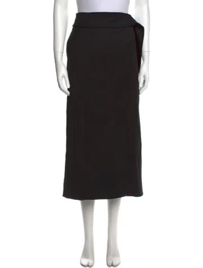 Pre-owned Brandon Maxwell Virgin Wool Midi Length Skirt W/ Tags In Black