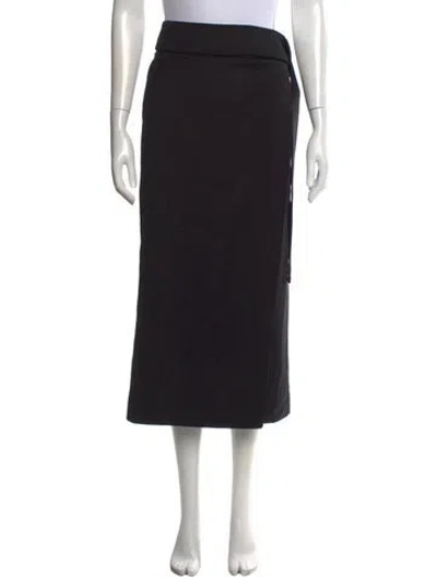 Pre-owned Brandon Maxwell Virgin Wool Midi Length Skirt W/ Tags In Black