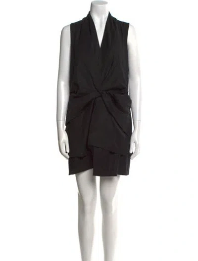Pre-owned Brandon Maxwell Virgin Wool Mini Dress In Black