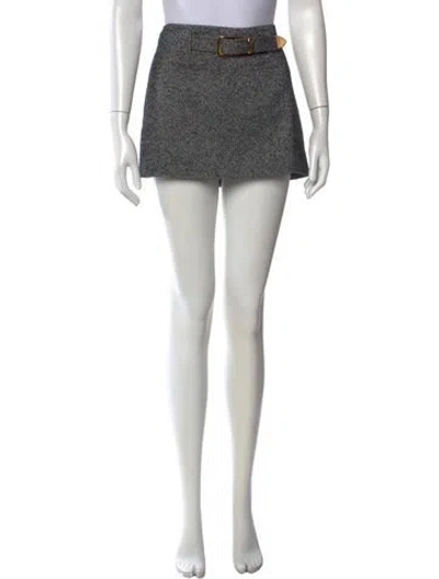 Pre-owned Brandon Maxwell Virgin Wool Mini Skirt W/ Tags In Black