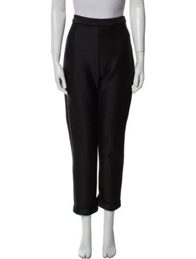 Pre-owned Brandon Maxwell Virgin Wool Straight Leg Pants In Black
