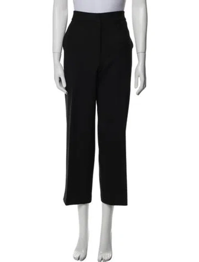 Pre-owned Brandon Maxwell Virgin Wool Straight Leg Pants In Black