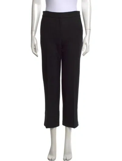 Pre-owned Brandon Maxwell Virgin Wool Straight Leg Pants In Black